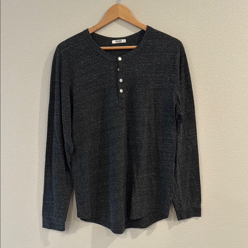Buck Mason Dark Gray Long Sleeve Henley